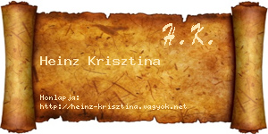 Heinz Krisztina névjegykártya